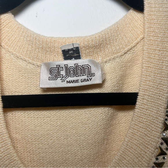 St. John gem studded cardigan sweater top - cropped Size 4 - Picture 6 of 11